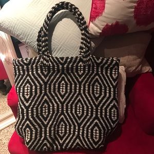 Black and white mossimo beach bag