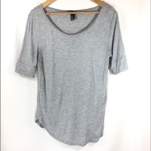 H&M Grey Viscose Short Sleeve T-Shirt Top