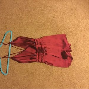 Red satin romper. Accept offers