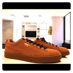 Puma Suede Sandstorm/Oxblood Gum Sole Shoes