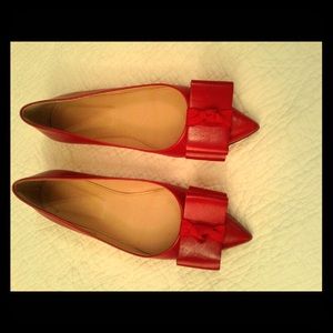 NWT J.Crew Collection Red Leather Pointed Flats