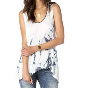 Miss Me tie dye beaded Cowl Back Tank size large
