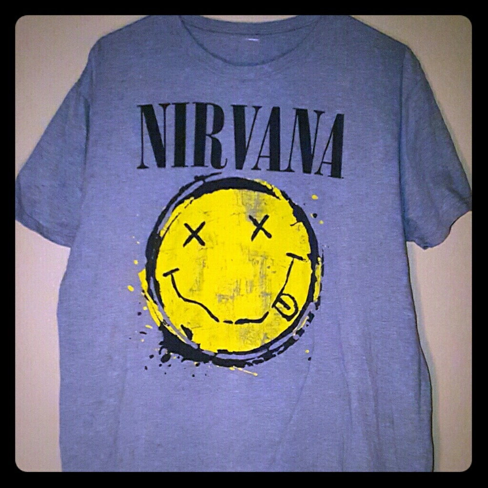 Nirvana Kurt Cobain Large Shirt Grey