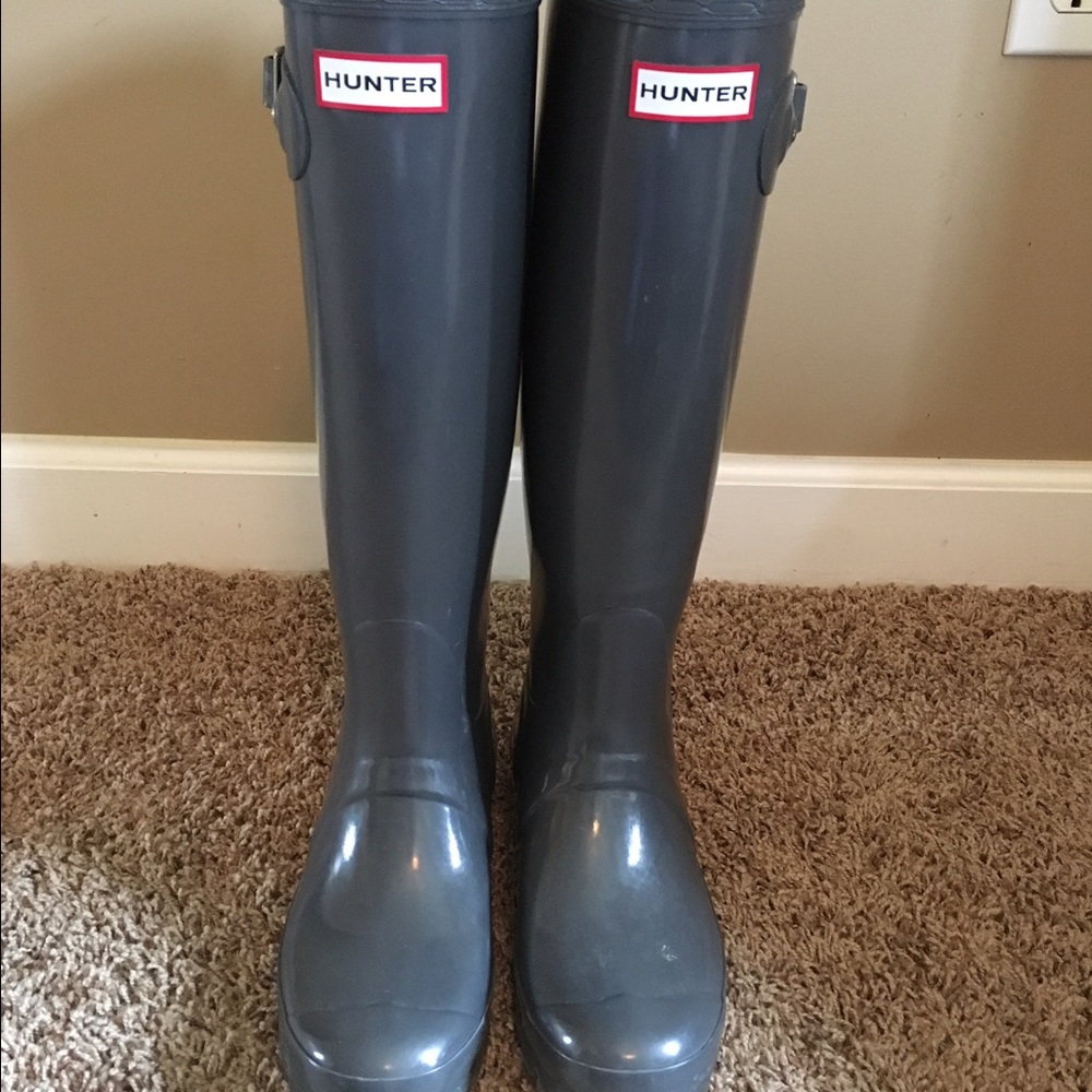 Gray Hunter rain boots