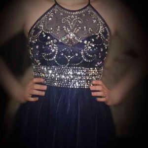 Royal Blue Halter Neck Prom Dress/Ball Gown