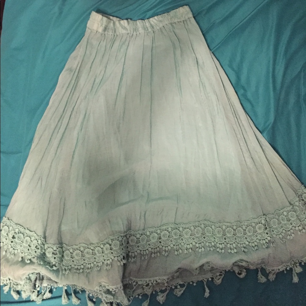 Sea foam green long skirt
