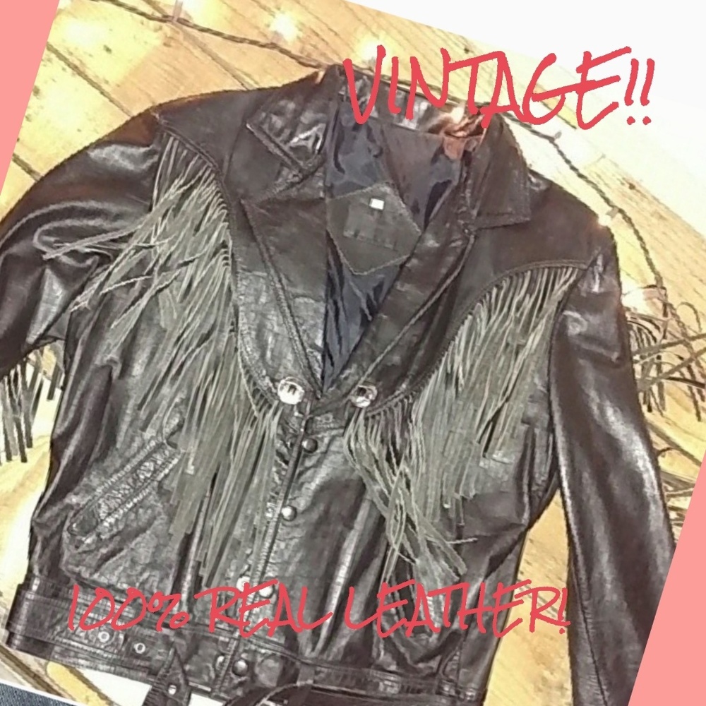 TODAY ONLY! AMAZING VNTG LEATHER FRINGE JACKET!