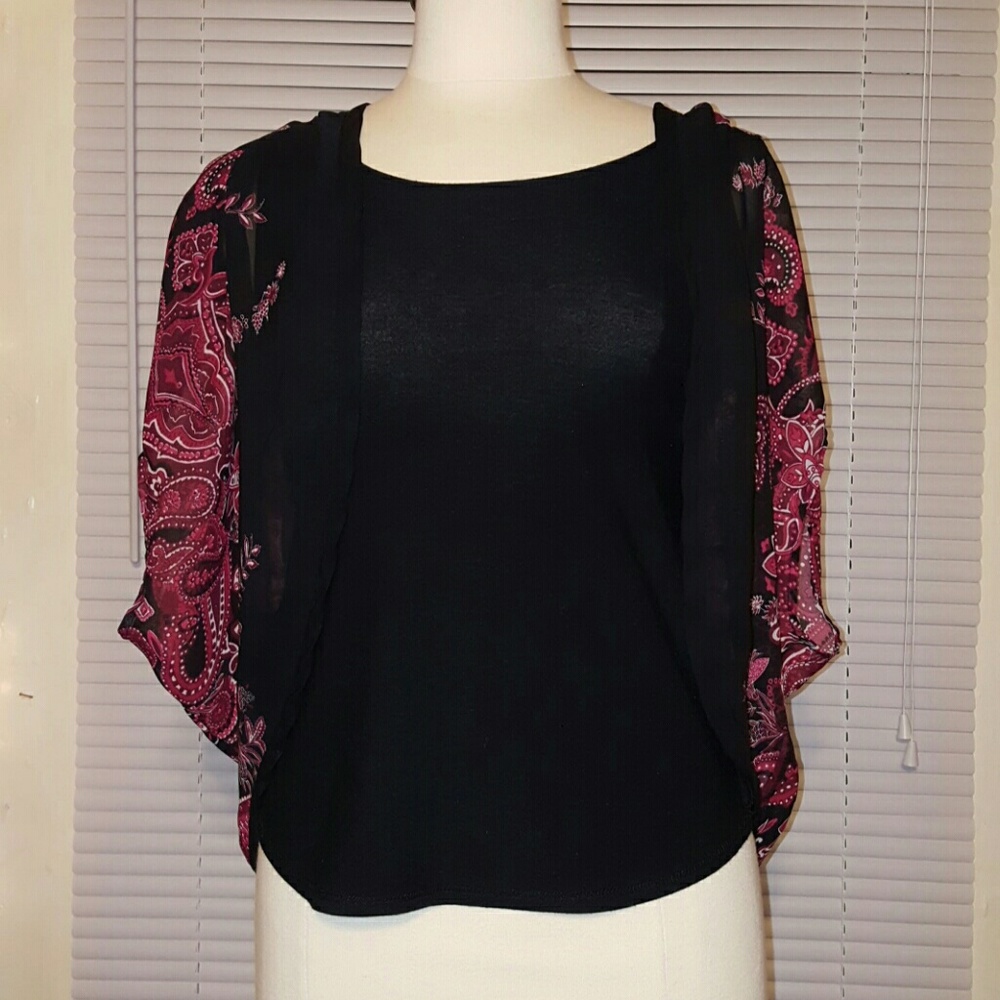 Paisley blouse /sheer top