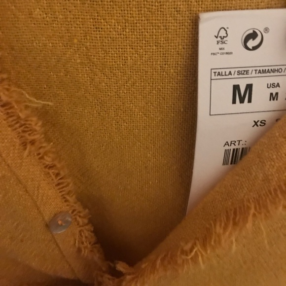 NWT ZARA TOP MEDIUM YELLOW - Picture 2 of 7