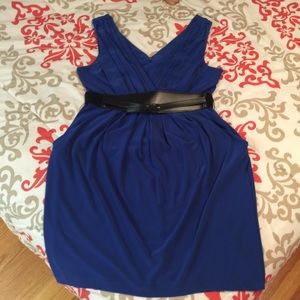 Plus Size Beautiful Blue Dress with black Belt
