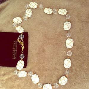 Joan Rivers Wire Wrapped white & crystal necklace