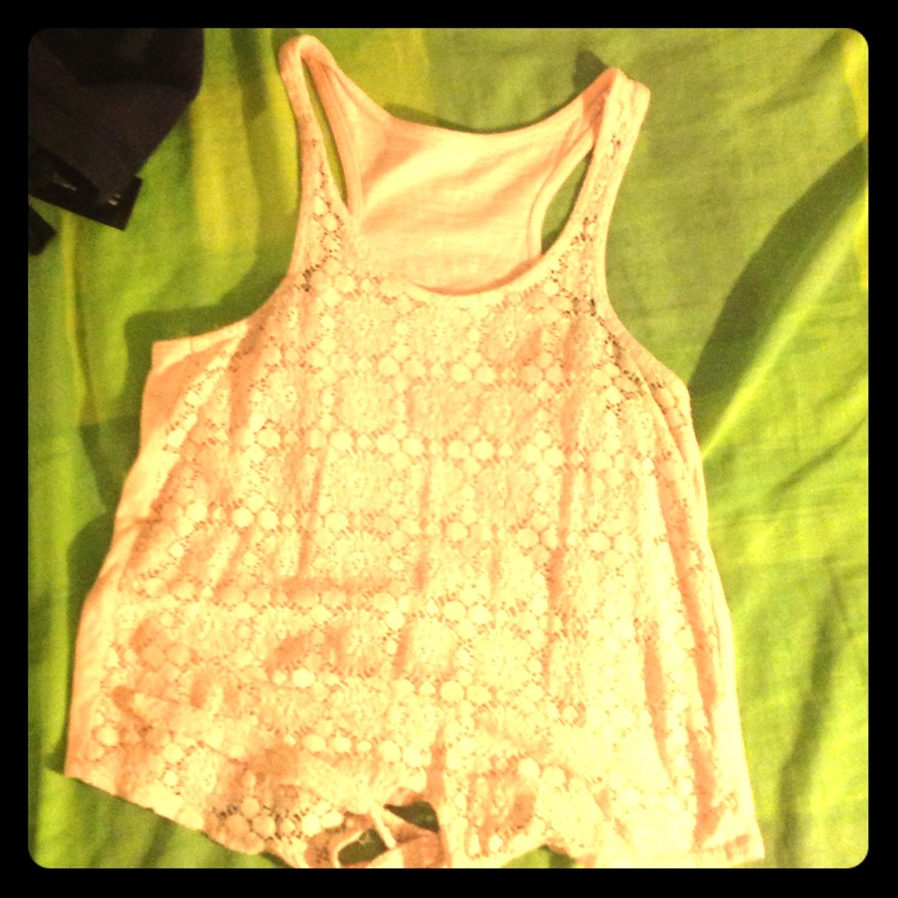 Pink top with laces in the front