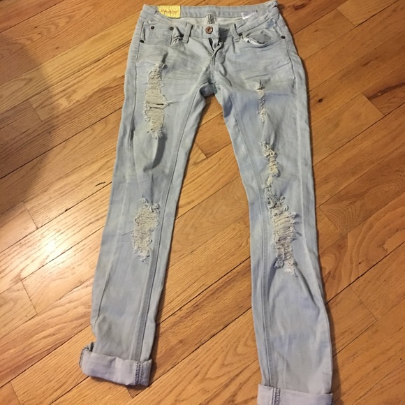 Machine Denim - Machine Destroyed Skinny Jeans