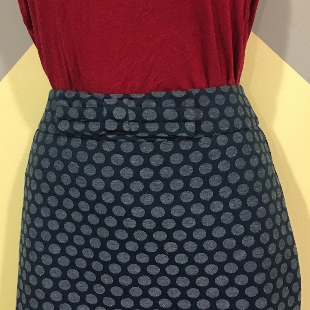 Blue Polka Dot Bow Pencil Skirt - Loft