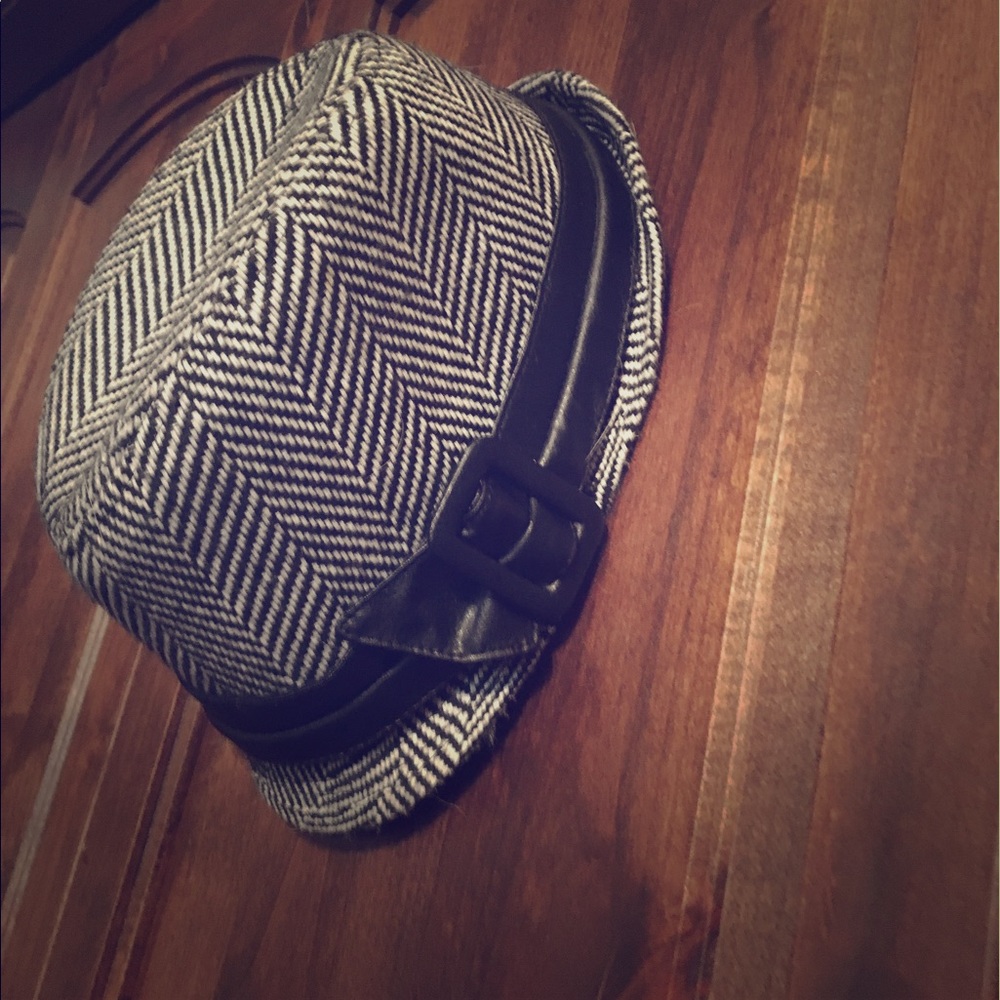 Black and white fedora