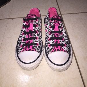 Girls leopard no tie Converse