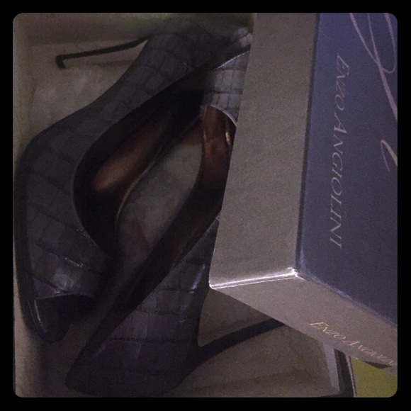 Enzo peep toe sling back high heels - Picture 1 of 4