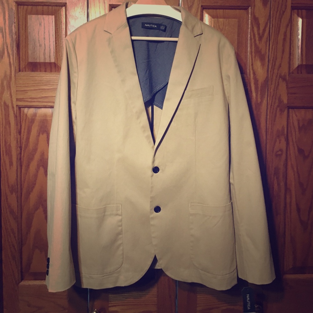 NWT Nautica Tan Beige Blazer L