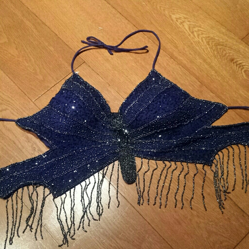 Bedazzled Blue Bralette Top