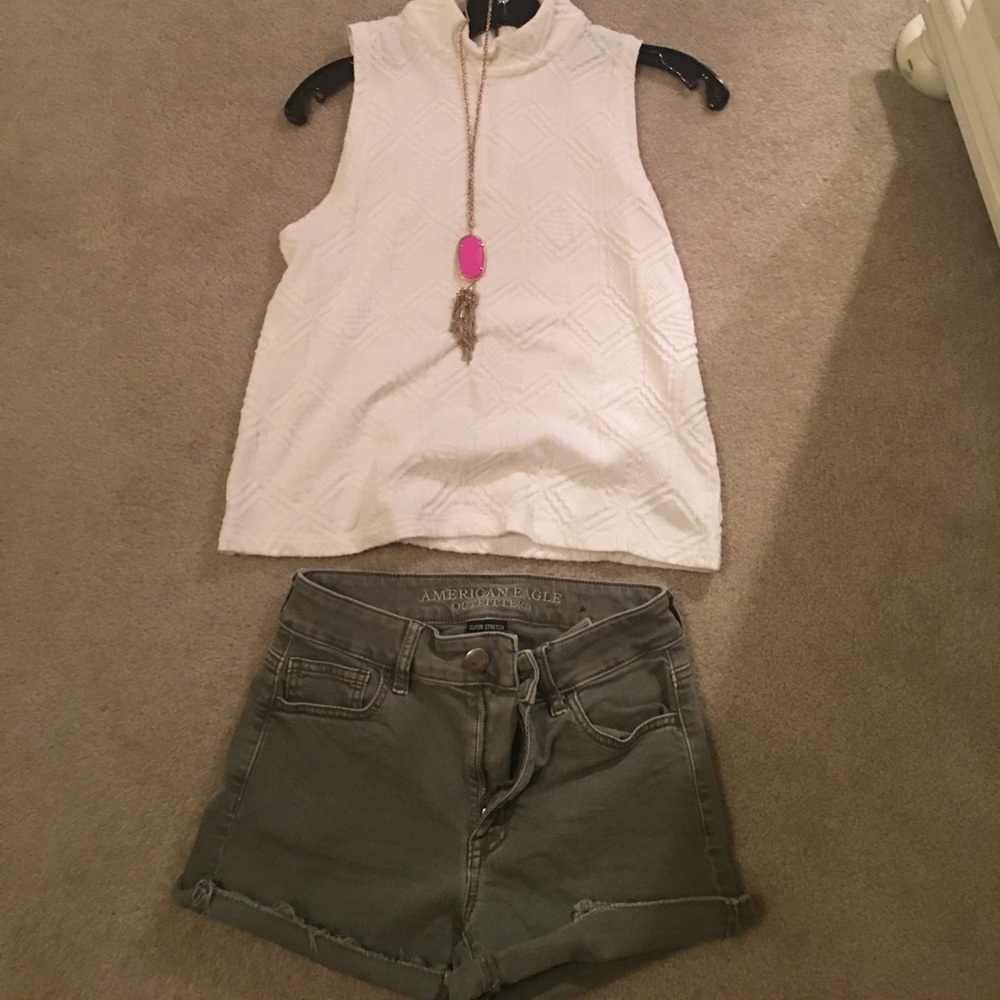 EUC olive American Eagle jean shorts