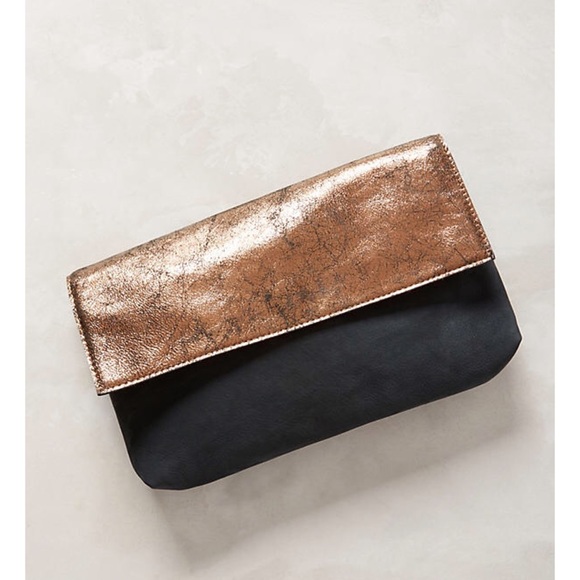 Anthropologie Handbags - Anthropologie Suede Two-Tone Clutch