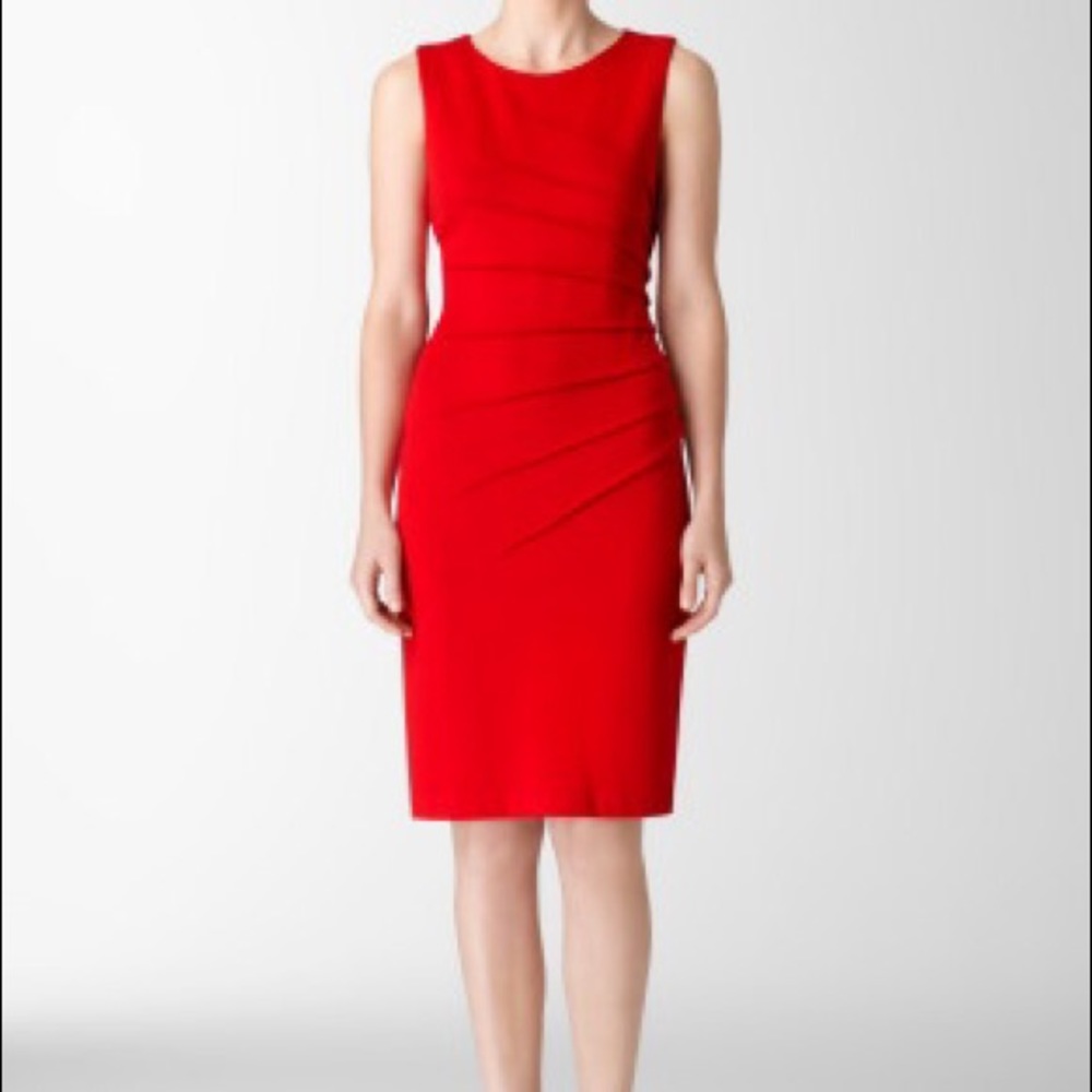 Red Calvin Klein Sheath Dress