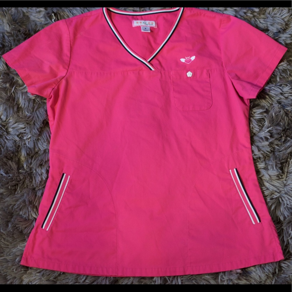 Koi Scrubs Top Small Pink Fuchsia