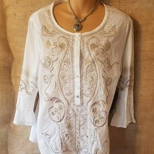 NWT Multiples white Cotton casual top