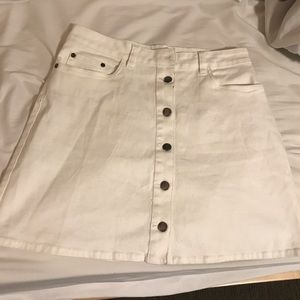 White Denim Mini Skirt