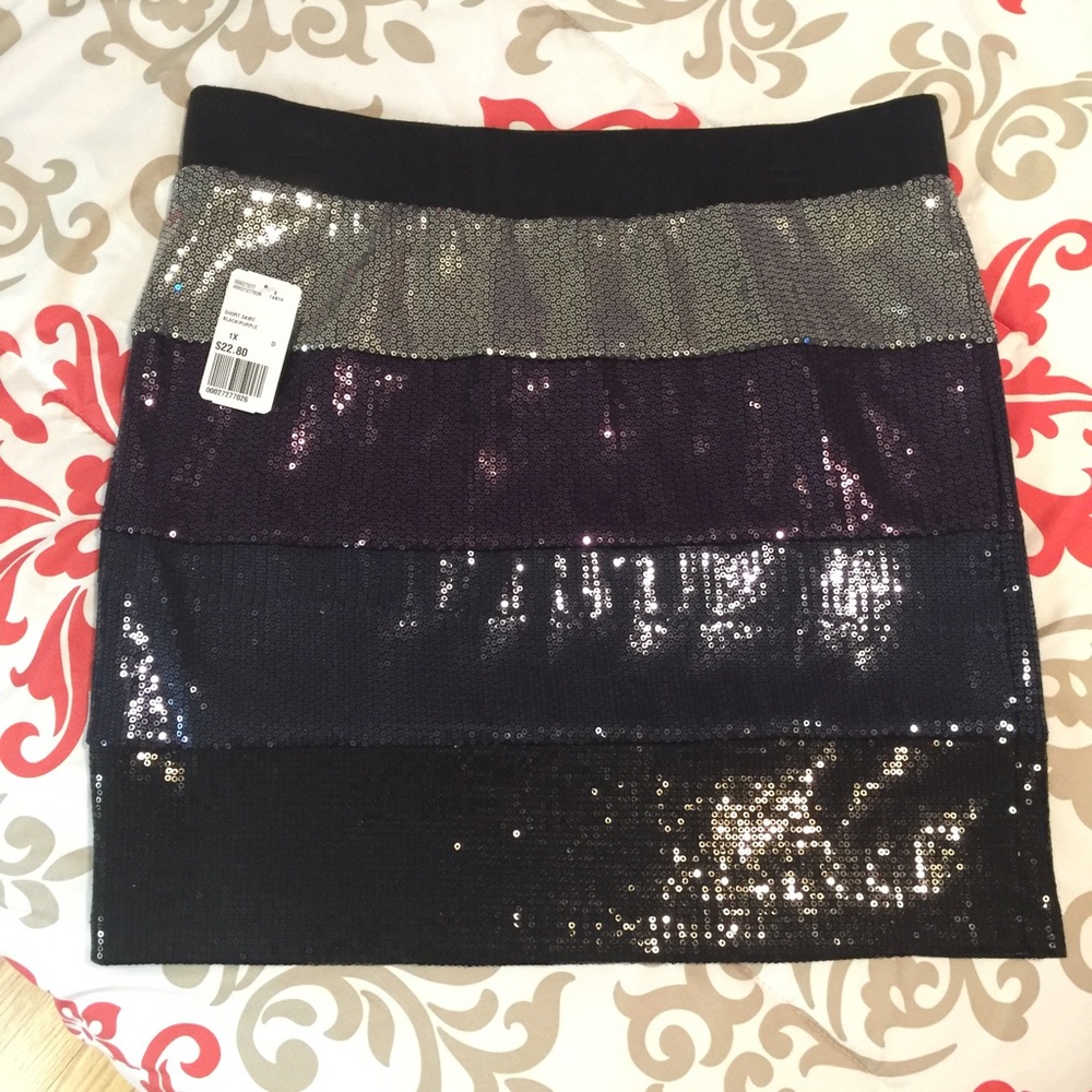 Plus Size Sequin Skirt