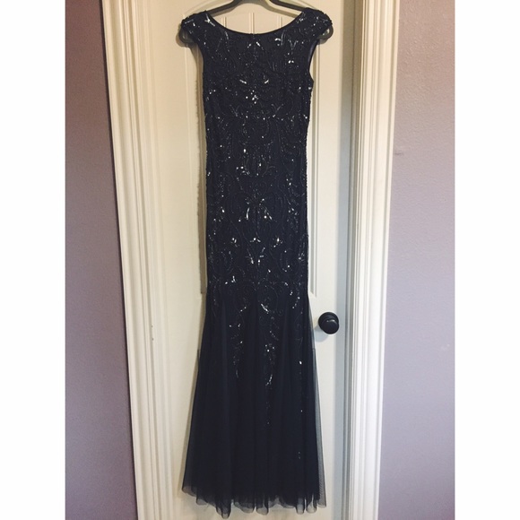 Beaded Cap Sleeve Formal Dress - Picture 1 of 4
