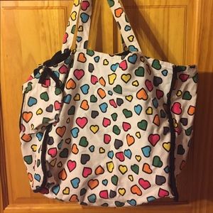 Heart-Patterned White Bag
