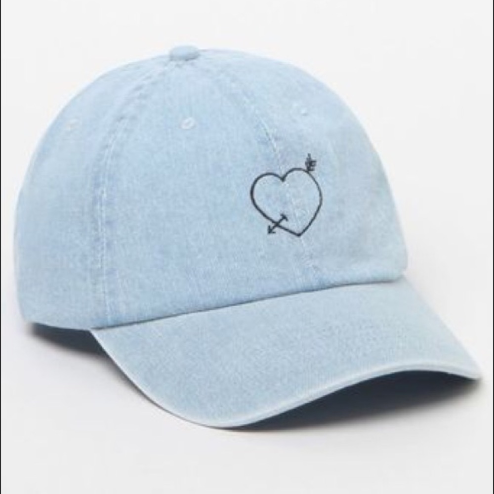 pacsun heart hat blue denim