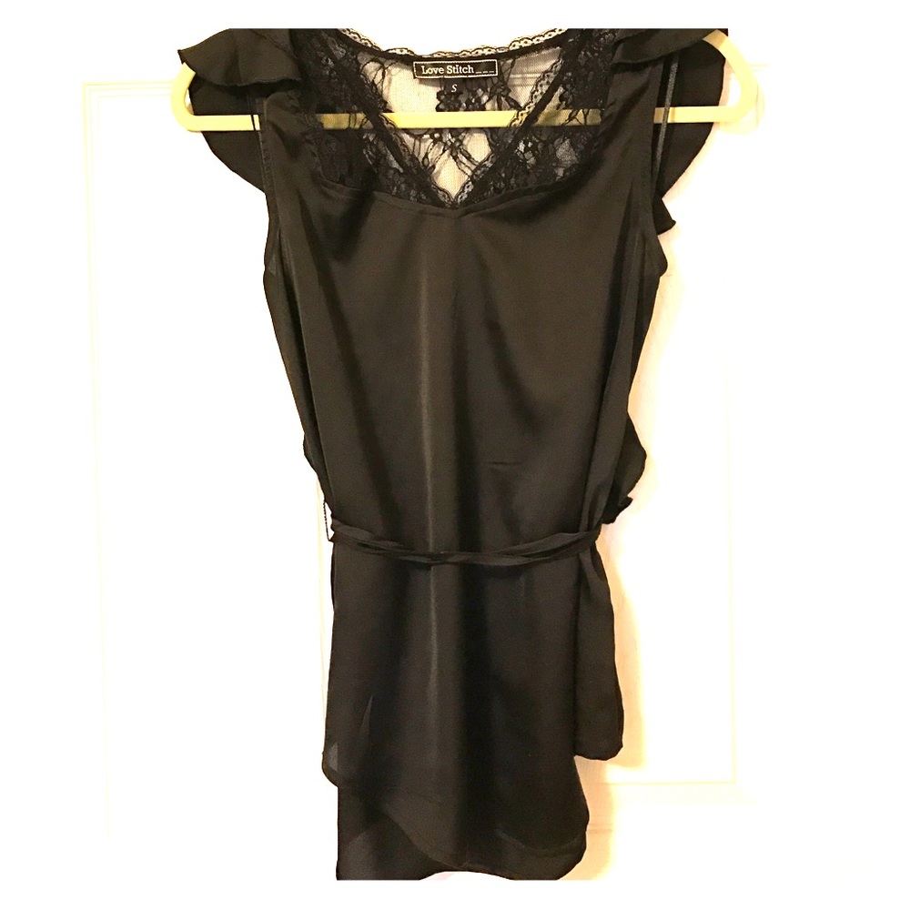 LOVE STITCH // Flirt Silk Lace Top - Picture 1 of 6