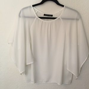 White Flowy Sheer Top