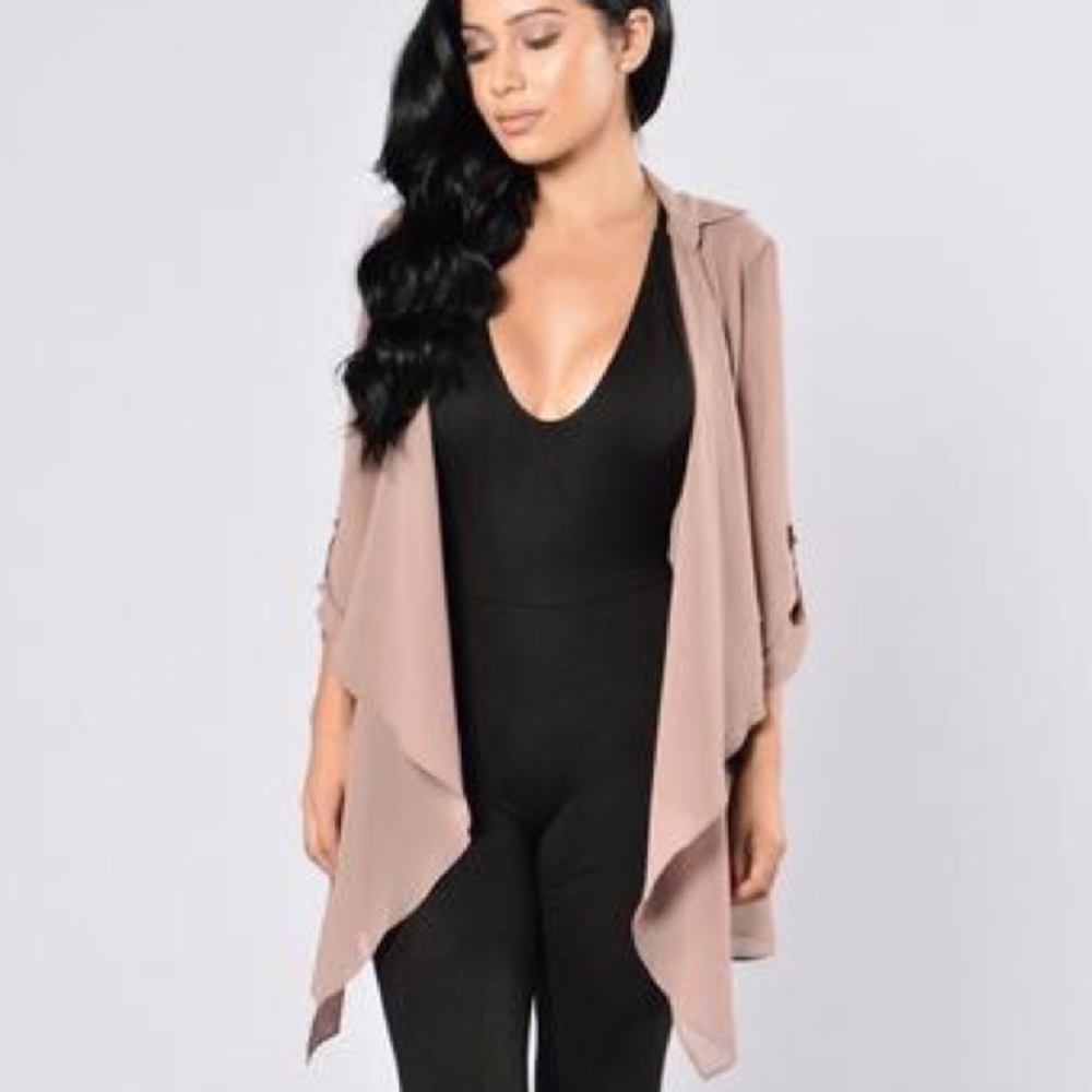 • flowy taupe kimono duster •