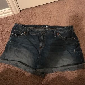 Ripped jean shorts