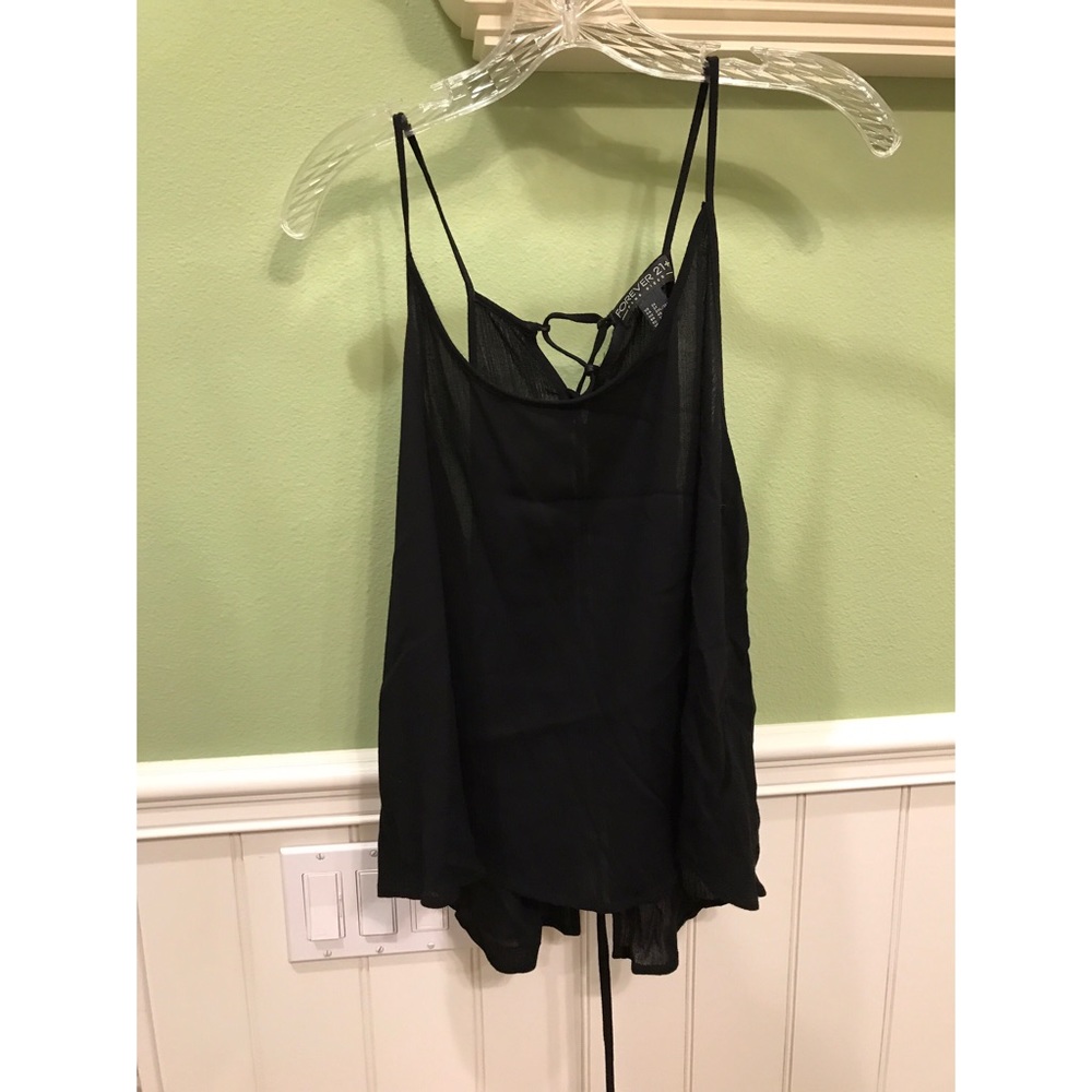 Forever 21 PLUS SIZE Black Cris Cross Tank