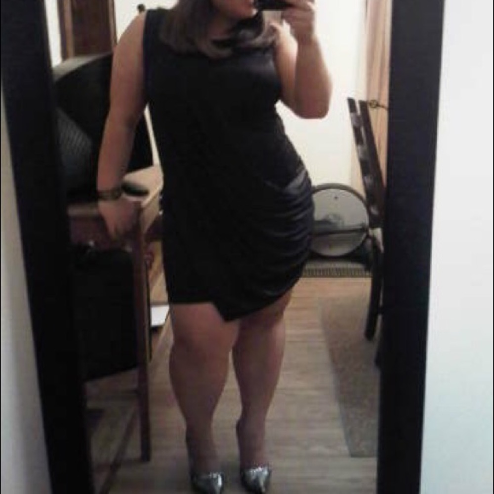 Plus Size Grecian Style Little Black Dress