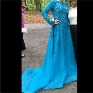 Blue evening gown