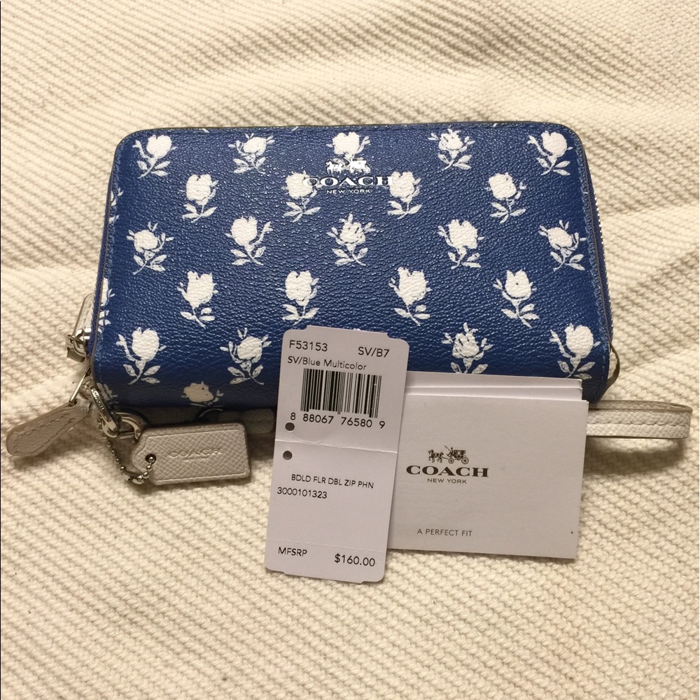 Coach Floral Double Zip Wallet
