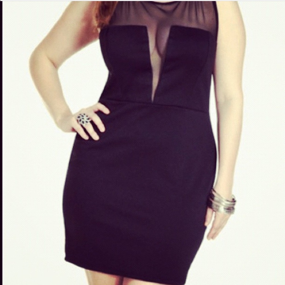 Plus Size Sheer Little Black Dress!
