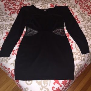 Plus size Little Black Dress with mesh inserts