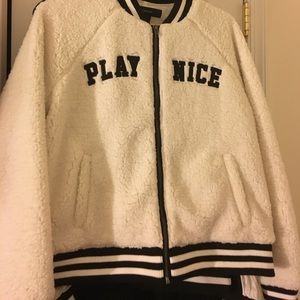Play Nice Or Leave bomber jacket