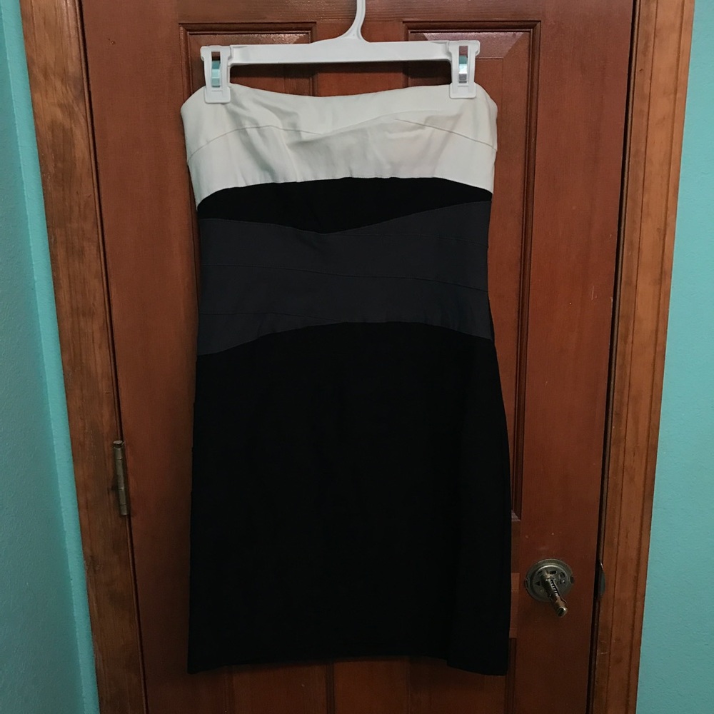 Strapless, Black cocktail dress