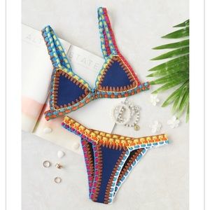 Blue Multicolored Bikini