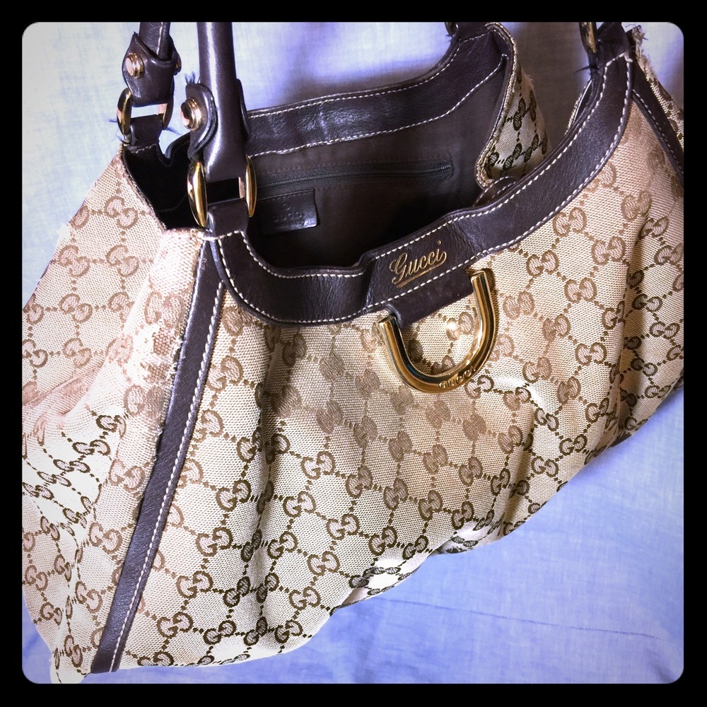 Authentic Gucci D ring Hobo bag