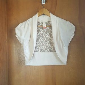 Ivory and lace shrug/coverup