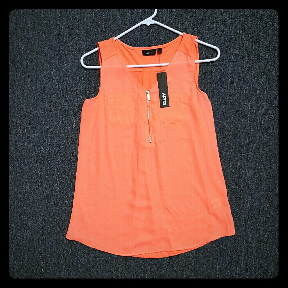 Apt 9 Orange Sleeveless Blouse
