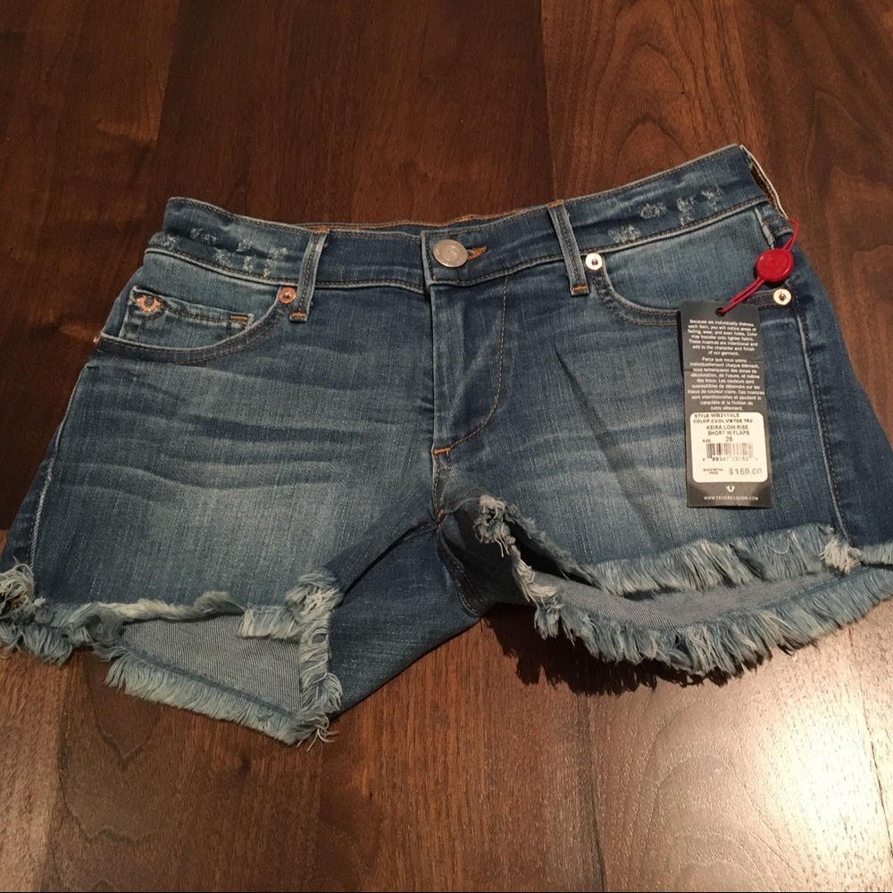 True Religion Keira Low Rise Denim Shorts